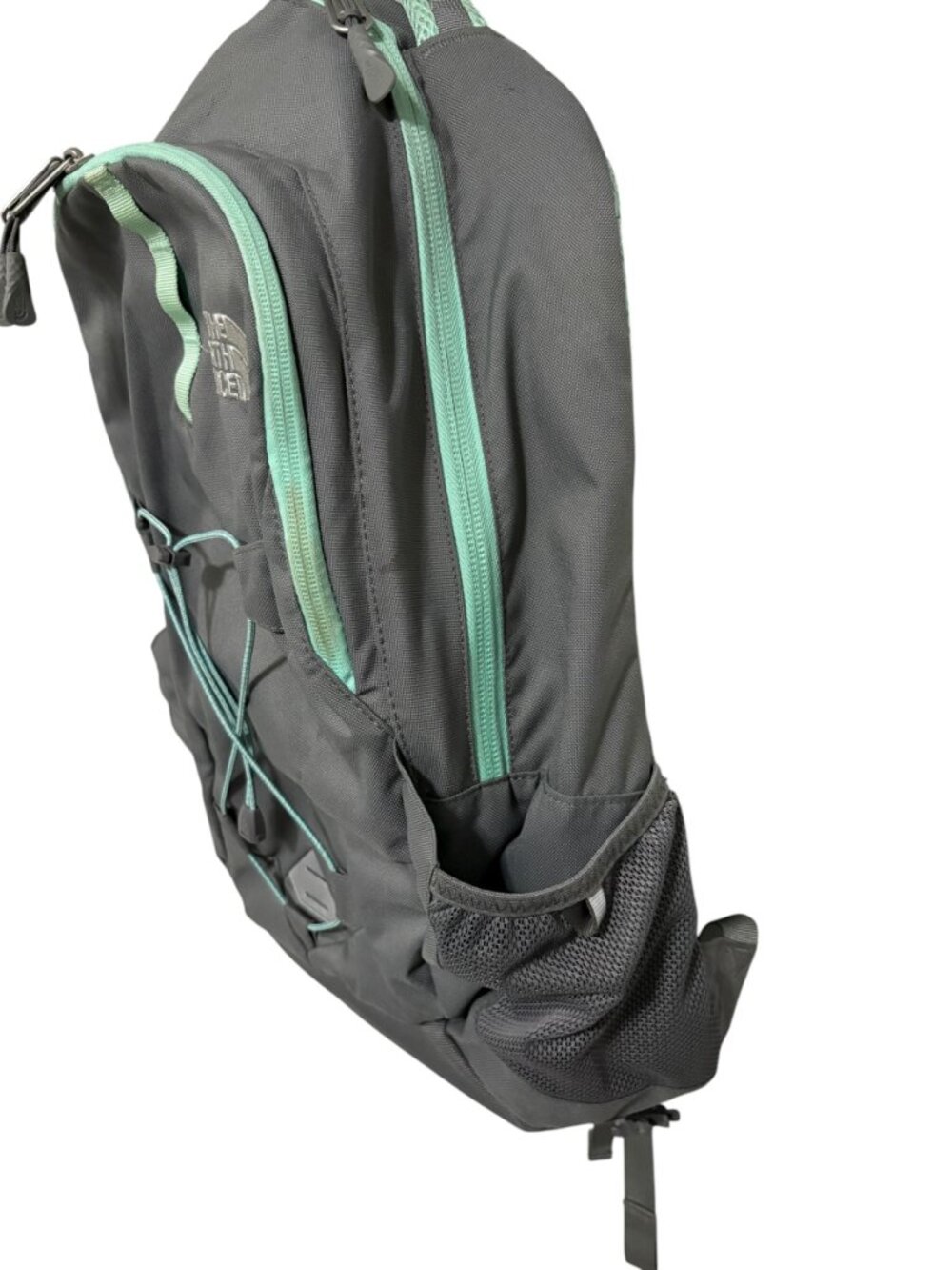The North Face Backpack Gray Green FlexVent Daypack Laptop Bag - Picture 5 of 8